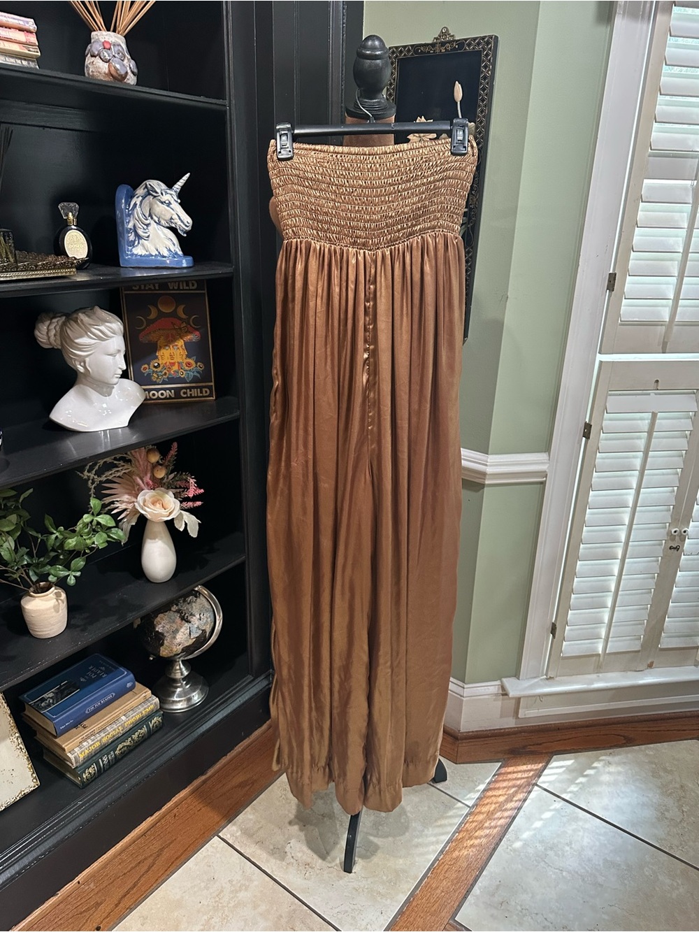 Free People Julie Strapless Jumpsuit – Metallic Desert Topaz – Size Small - Picture 2 of 12